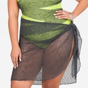 New Plus Size Women’s Ladies ASHLEY STEWART Long Mesh Swimsuit Sarong Co…